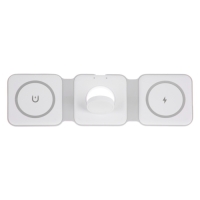 Беспроводное зарядное устройство 3 в 1 A07, 15 W, поддержка MagSafe, складная, белая