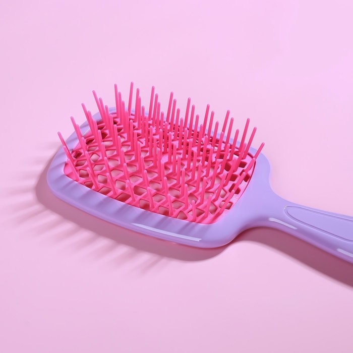 Расчёска массажная, широкая, вентилируемая, 8,5 × 20,5 см, PVC коробка, цвет сиреневый/розовый Расчёска массажная, широкая, вентилируемая, 8,5 × 20,5 см, PVC коробка, цвет сиреневый/розовый