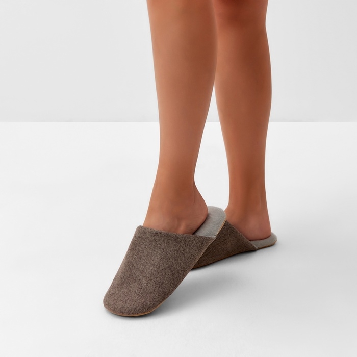 Тапочки женские, ECO размер 40-41, цвет коричневый Тапочки женские, ECO размер 40-41, цвет коричневый