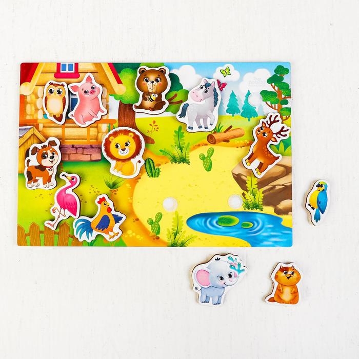 Головоломка липучки &laquo;Кто где живёт&raquo;