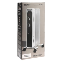 Обогреватель Centek CT-6221-5, масляный, напольный, 1000 Вт, 12.5 м², 5 секций, бело-чёрный Обогреватель Centek CT-6221-5, масляный, напольный, 1000 Вт, 12.5 м², 5 секций, бело-чёрный