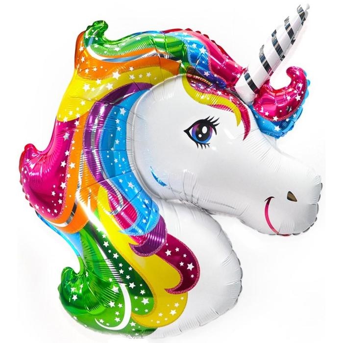 Шар фольгированный 40" &laquo;Единорог, радужная голова&raquo;, фигура