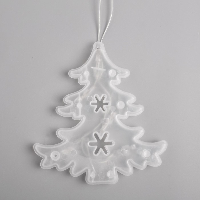 Гирлянда &laquo;Нить&raquo; 2 м с насадками &laquo;Ёлка матовая&raquo;, IP20, прозрачная нить, 30 LED, свечение мульти (RG/RB), мигание, 220 В