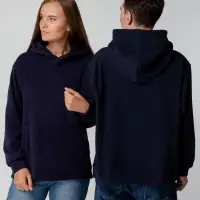 Худи флисовое унисекс Manakin, темно-синее, размер XS/S