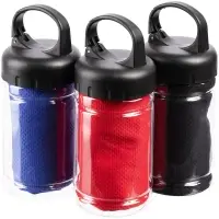 Охлаждающее полотенце Frio Mio в бутылке, черное Охлаждающее полотенце Frio Mio в бутылке, черное