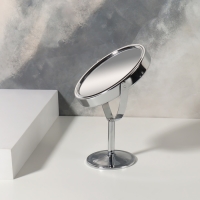 Зеркало на ножке, двустороннее, с увеличением, зеркальная поверхность 8 × 9,5 см, цвет серебристый Зеркало на ножке, двустороннее, с увеличением, зеркальная поверхность 8 × 9,5 см, цвет серебристый