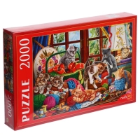 Пазл «Котята с клубками», 2000 элементов Пазл «Котята с клубками», 2000 элементов