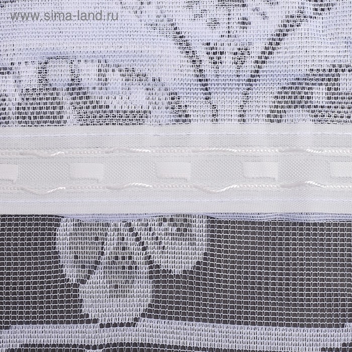 Комплект тюли со шторной лентой, 170х240 см, 255х160 см, цвет белый, 100% полиэстер