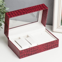 Шкатулка пластик под часы 2 отделения и бижутерию "Красный питон" 7х10,5х17,5 см Шкатулка пластик под часы 2 отделения и бижутерию "Красный питон" 7х10,5х17,5 см