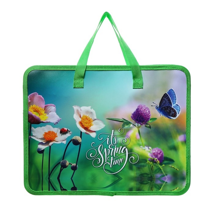 Папка с ручками А4 Calligrata Папка с ручками А4 Calligrata "Цветы", 330 x 260, пластик, МИКС