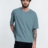 Футболка унисекс оверсайз Crosstown, серо-зеленая, размер L