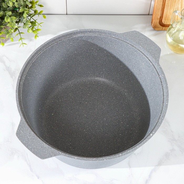 Жаровня, 5 л, стеклянная крышка, цвет светло-серый Жаровня, 5 л, стеклянная крышка, цвет светло-серый