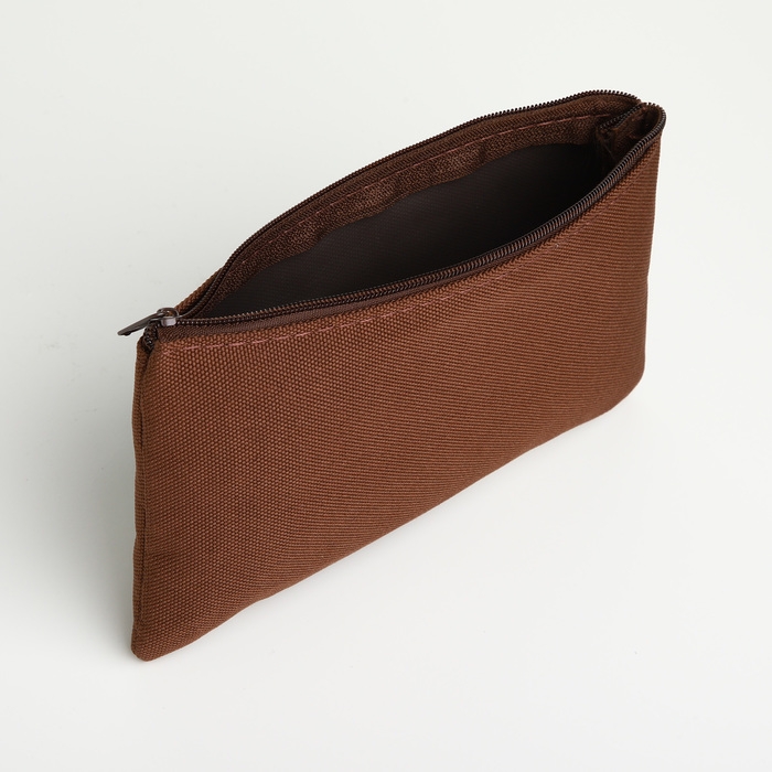 Косметичка на молнии, цвет коричневый Косметичка на молнии, цвет коричневый