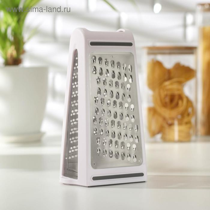 Тёрка с контейнером &laquo;Умелец&raquo;, 13,5&times;9&times;21,5 см, ABS-пластик, нержавеющая сталь, цвет белый