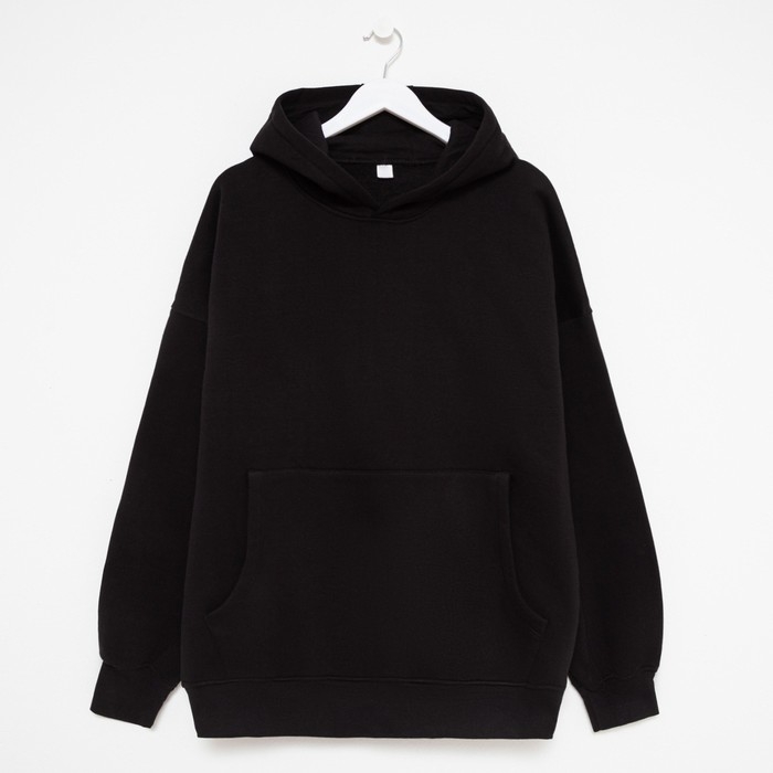 Худи мужское, цвет чёрный, размер 52