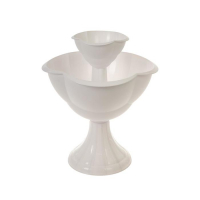 Клумба пластиковая, 2 яруса, d = 27–55 см, h = 60 см, белая, «Водопад» Клумба пластиковая, 2 яруса, d = 27–55 см, h = 60 см, белая, «Водопад»