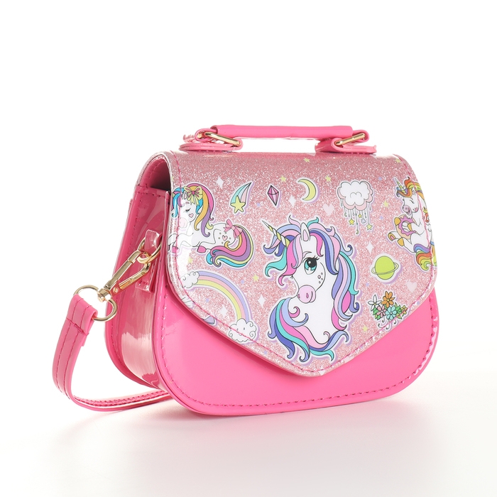 Сумка детская для девочки на клапане &laquo;Выбражулька&raquo;, цвет малиновый