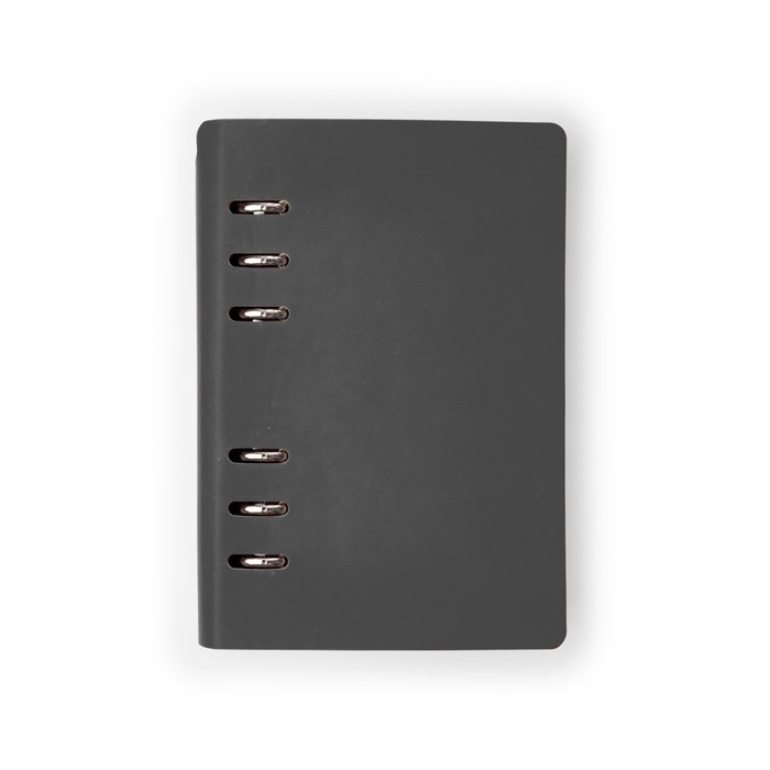 Ежедневник недатированный А5, 120 листов на кольцах FIRENZE, обложка искусственная кожа, блок 70г/м2, серый