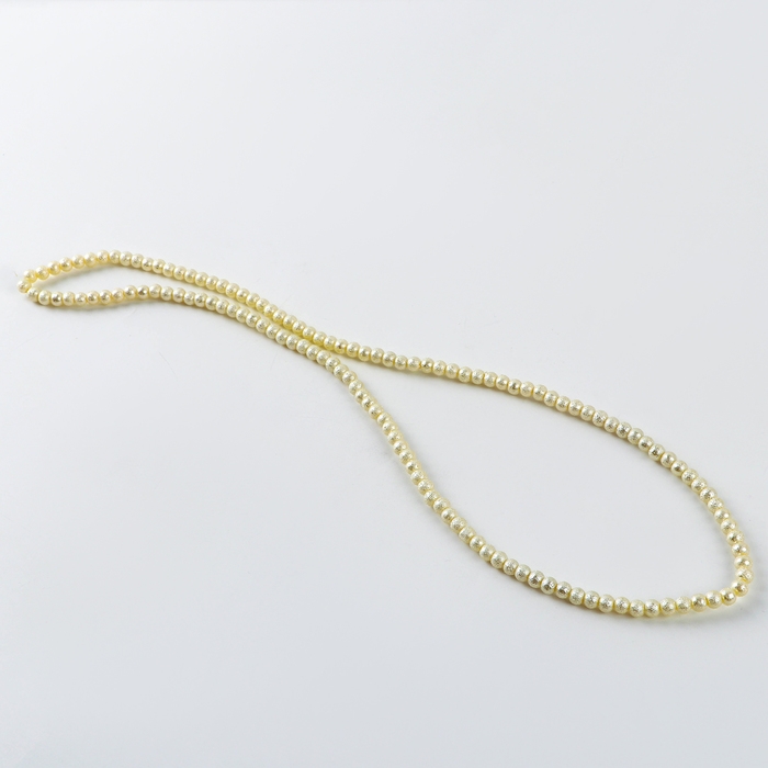 Бусины из стекла, набор 140 шт., размер 1 шт. &mdash; 6 мм, цвет белое золото