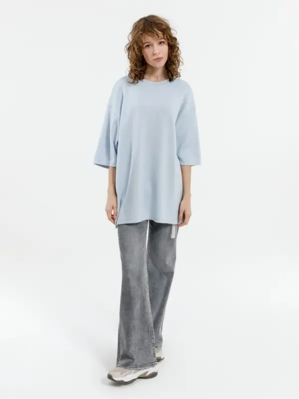 Джемпер с коротким рукавом Siluetti Volumica, светло-голубой, размер XS/S