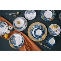 Сервиз фарфоровый чайный Доляна &laquo;Звёздная ночь&raquo;, 12 предметов: 6 чашек 250 мл, 6 блюдец d=15 см