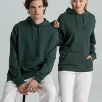 Толстовка с капюшоном унисекс Hoodie, темно-зеленый меланж, размер XS