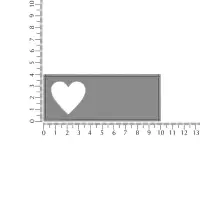 Лейбл из ПВХ с вырубкой &laquo;Сердце&raquo;, серый