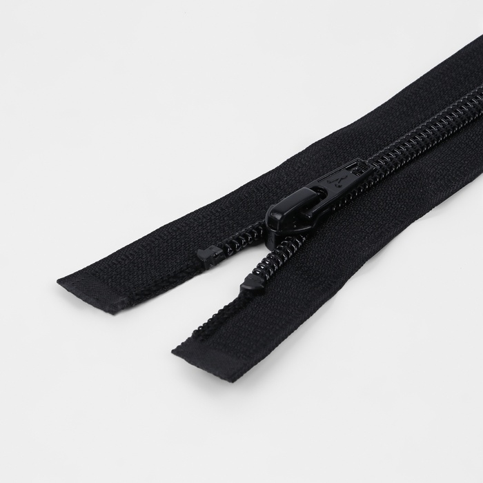 Молния &laquo;Спираль&raquo;, №7, разъёмная, 2 бегунка, замки автомат, 75 см, цвет чёрный, цена за 1 штуку