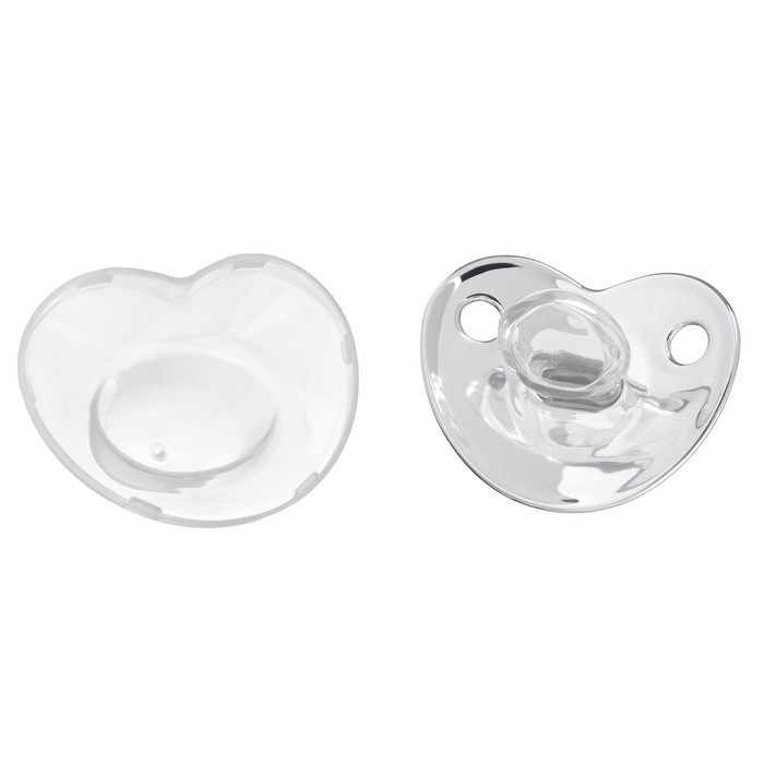 Соска - пустышка силиконовая ортодонтическая «LITTLE ANGEL», от 12 мес., с колпачком, цвет серебро, стразы Соска - пустышка силиконовая ортодонтическая «LITTLE ANGEL», от 12 мес., с колпачком, цвет серебро, стразы