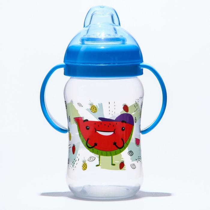 Поильник - непроливайка детский с мягким носиком &laquo;Фрукты&raquo;, 270 мл., с ручками, цвет МИКС
