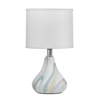 Настольная лампа "Канон" 1хE14 белый-голубой 15х15х28 см RISALUX