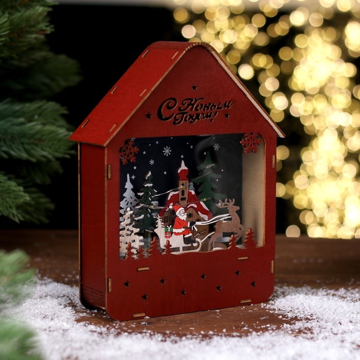 Новогодний декор с подсветкой «С новым годом» 16 × 5,5 × 20 см Новогодний декор с подсветкой «С новым годом» 16 × 5,5 × 20 см