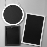 Фоторамка пластик на 7 фото+надпись+полочка "Family. Птицы" чёрно-белые набор 86х186 см