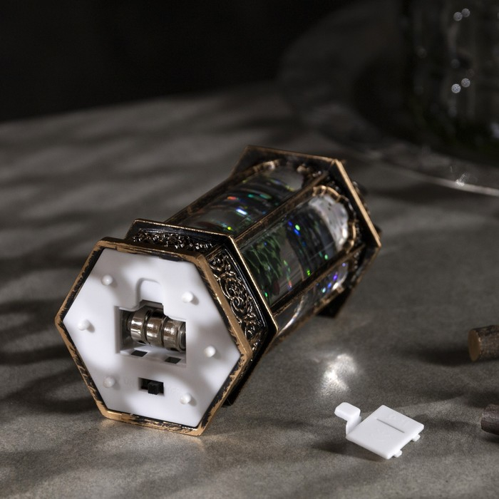 Светодиодная фигура &laquo;Ёлка в ротонде&raquo; 6.3 &times; 14 &times; 6.3 см, пластик, блёстки, батарейки AG13х3 (в комплекте), свечение тёплое белое