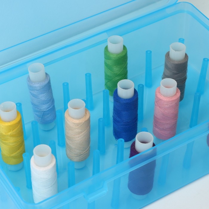 Органайзер для хранения ниток, 42 отделения, 23,5×13,5×6,5 см, цвет МИКС Органайзер для хранения ниток, 42 отделения, 23,5×13,5×6,5 см, цвет МИКС