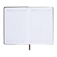 Ежедневник недатированный, А5, 140л, клетка, обл.кожзам, Синий