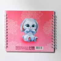 Двойной блокнот на гребне, мягкая обложка, размер 15х12см, 48 л &laquo;Зайчик&raquo;