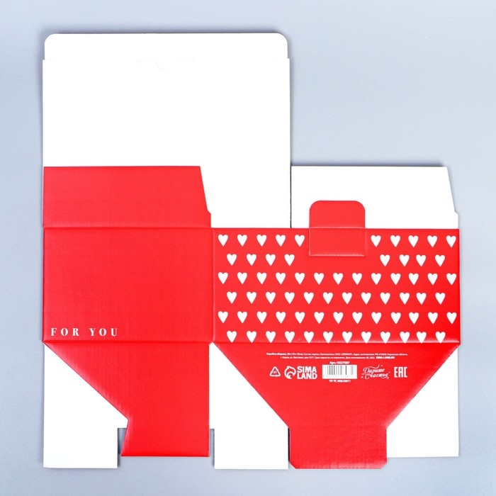 Коробка подарочная сборная, упаковка, &laquo;Люблю&raquo;, 22 х 15 х 10 см