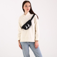 Сумка на пояс &laquo;Ротик off&raquo;, 32х8х15 см, отд на молнии, цвет чёрный