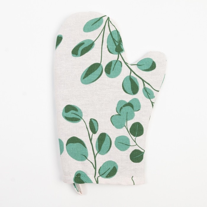 Набор кухонный Доляна &laquo;Эвкалипт": варежка 20х27 см, прихватка 19х19 см, 100% хлопок