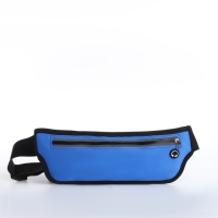 Сумка поясная на молнии, светоотражающие элементы, цвет синий Сумка поясная на молнии, светоотражающие элементы, цвет синий