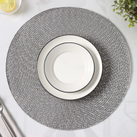 Салфетки сервировочные на стол Доляна &laquo;Рэй&raquo;, 4 шт, d=38 см, цвет серый