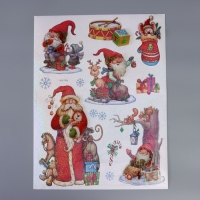 Наклейка пластик интерьерная "Новогодние игрушки" 55х35 см Наклейка пластик интерьерная "Новогодние игрушки" 55х35 см