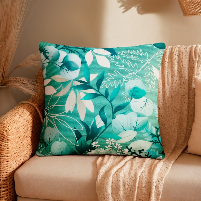 Наволочка декоративная Этель &laquo;Эвкалипт&raquo; 40х40 см, велюр, 100% п/э