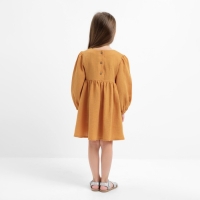 Платье детское с длинным рукавом KAFTAN "Муслин", размер 26 (80-86 см), цвет горчичный