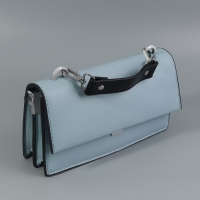 Ручка для сумки, с карабинами, 20 &plusmn; 1 см &times; 2,5 см, цвет чёрный/серебряный