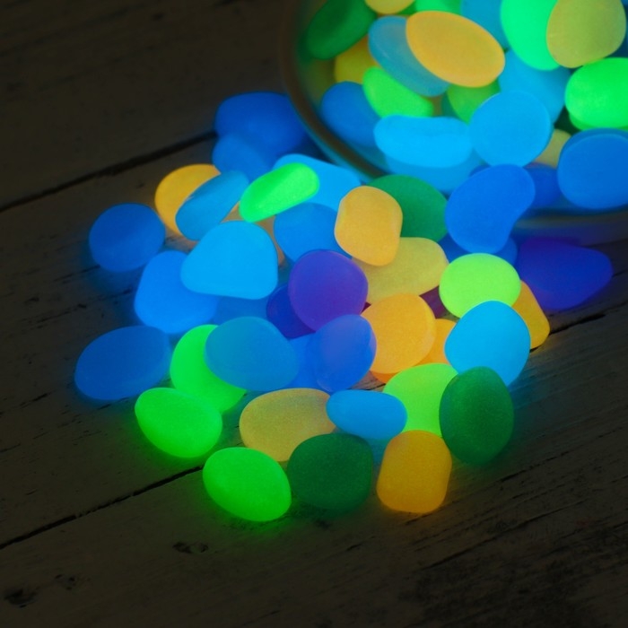 Декоративные камни для аквариума, светящиеся, 20 мм, 1 кг, микс Декоративные камни для аквариума, светящиеся, 20 мм, 1 кг, микс