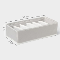 Органайзер для хранения белья LaDо́m, 6 ячеек, 34&times;15&times;10 см, цвет серый