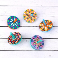 Волчок двойной большой "Расписной", МИКС Волчок двойной большой "Расписной", МИКС