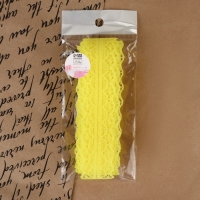 Кружево капроновое, 30 мм &times; 10 &plusmn; 1 м, цвет жёлтый